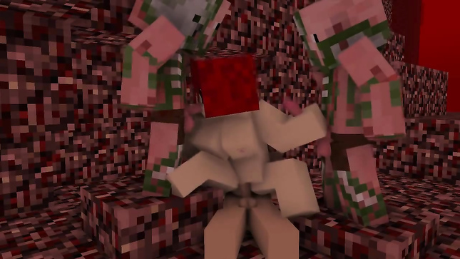 Пикантная оргия в пиксельном мире Minecraft