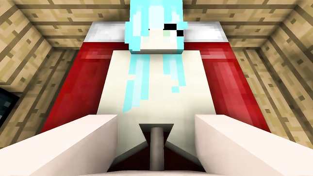 Нескромная сучка сосет длинный член в Майнкрафте